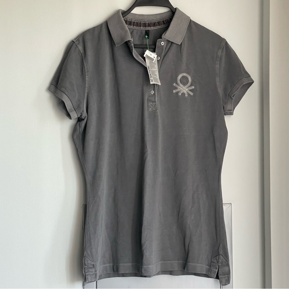 NWT UNITED COLORS OF BENETTON Gray Polo Shirt